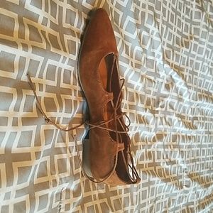 Rust colored lace up flats